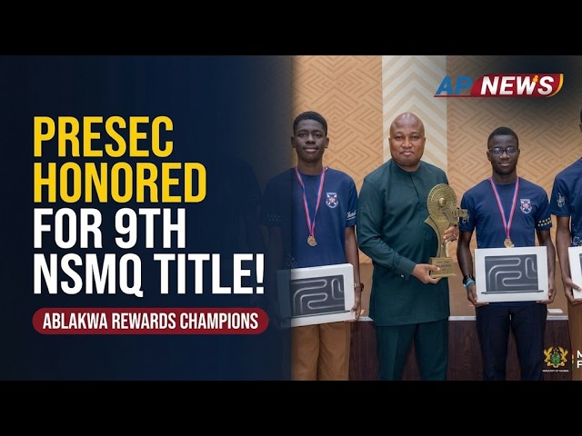 Nine-Time NSMQ Champions Presec Legon Present Their Trophy To Foreign Affairs Minister