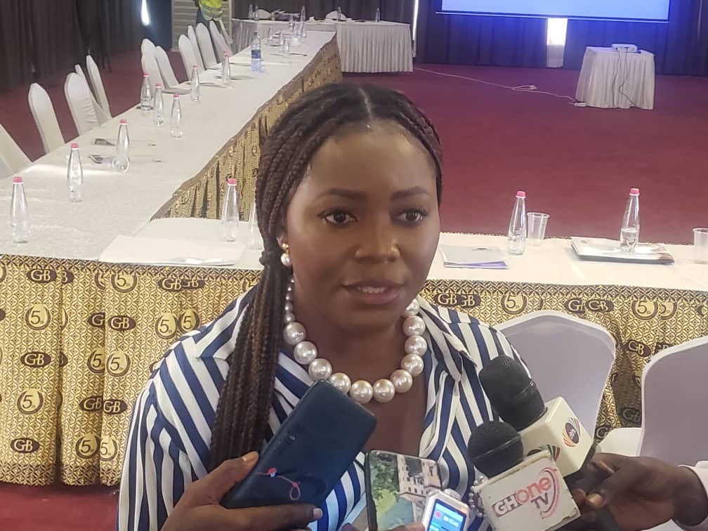 Betty Nana Adwoa Ofori, Ashanti Regional Manager-National Petroleum Authority (NPA) speaking to the media in Kumasi