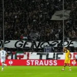 PAOK fans displayed a banner reading 'Stop genocide' during their match against Maccabi Tel Aviv
