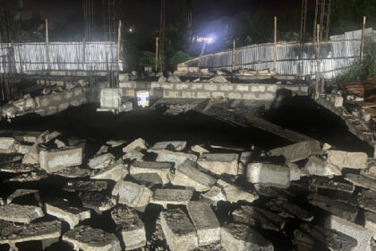 demolished NDC office in Ellembelle