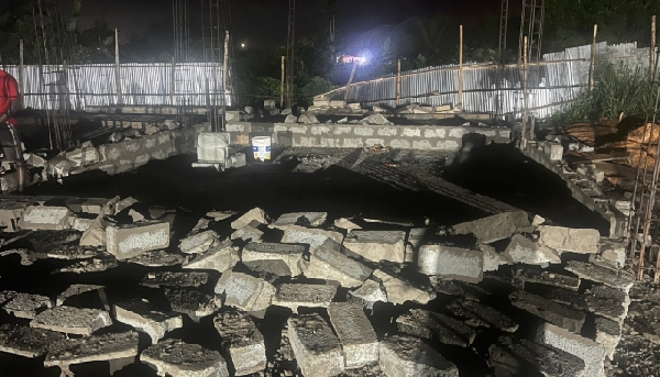 demolished NDC office in Ellembelle