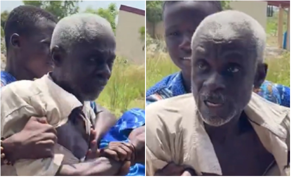 Elderly man breaks down
