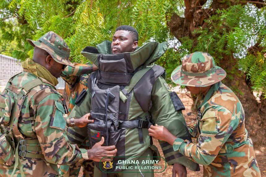 Ghanaian soldiers training
