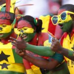 Ghana fans cheer their team during their African Nations Cup Group B soccer match against Mali at the Nelson Mandela Bay Stadium in Port Elizabet