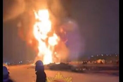 A fuel tanker has been engulfed in flames on the Tema Motorway