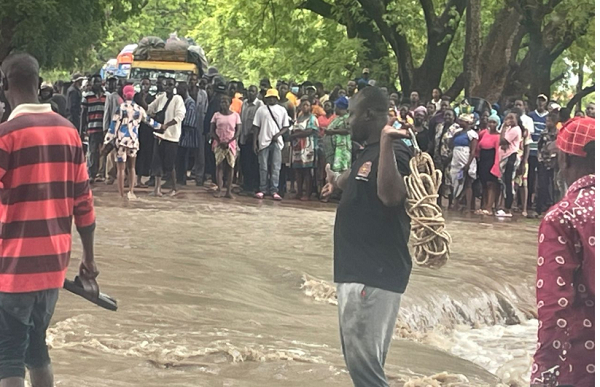 Hours of heavy rainfall have left parts of Sandema cut off