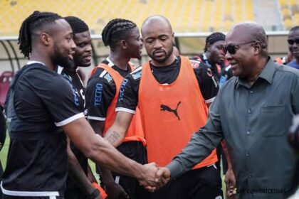 John Mahama meets Black Stars players