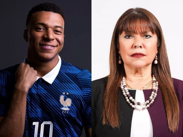 Kylian Mbappe and senator Celeste Amarilla