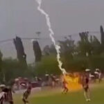 Lightning strike hit Santiphap Stadium in Sungai Golok
