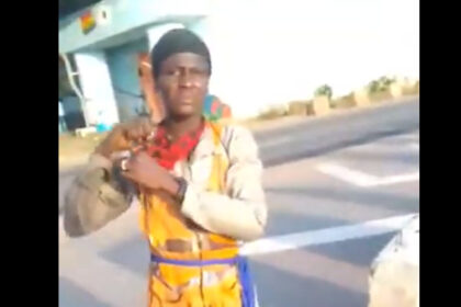 Homeless Nigerian national at a roadside location in Tema