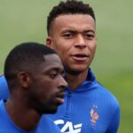 France teammates Kylian Mbappé and Ousmane Dembélé.