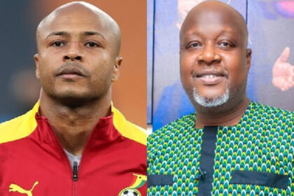Andre Dede Ayew and veteran broadcaster Kwami Sefa Kayi