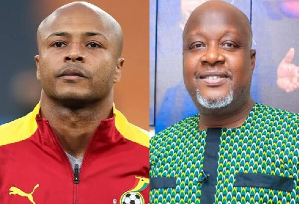 Andre Dede Ayew and veteran broadcaster Kwami Sefa Kayi