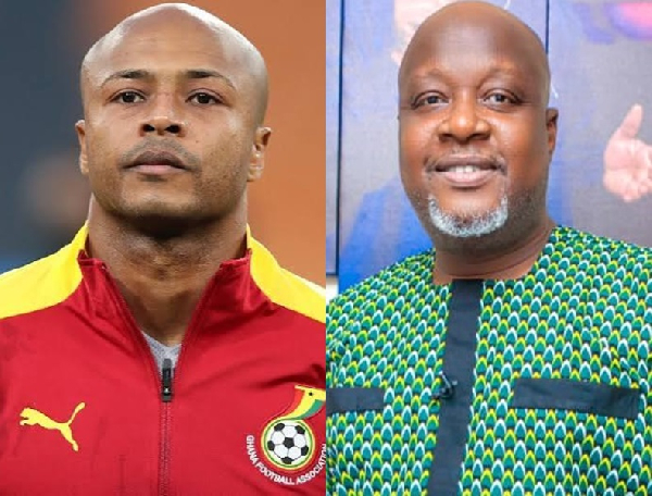 Andre Dede Ayew and veteran broadcaster Kwami Sefa Kayi